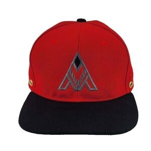 Findlay Hats Snapback Hat Mens OSFM Red Black Mountain Logo Grommet NWOT
